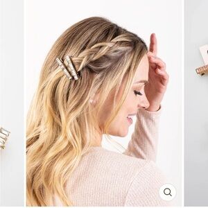 Violet and Brooks ELYSE CRYSTAL CLIP PAIR Gold and Purple Hair Clip set of 2